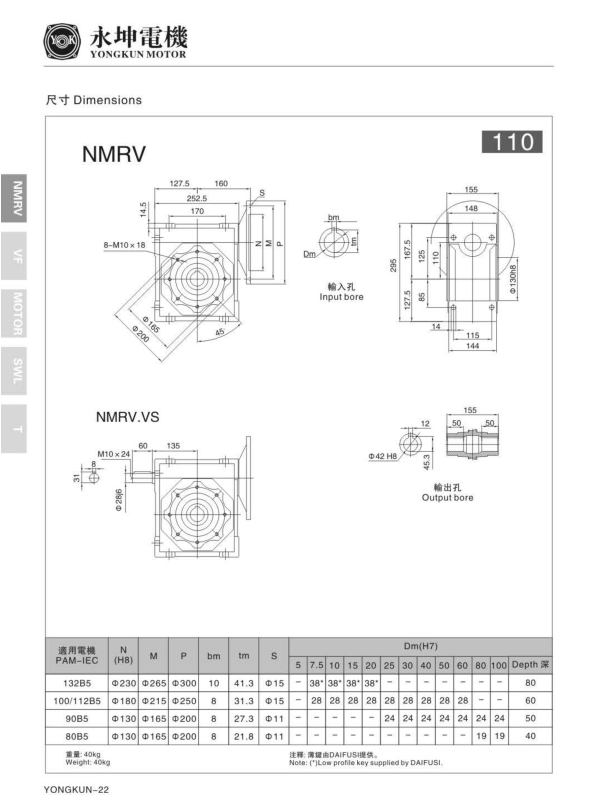 NMRV110減速機