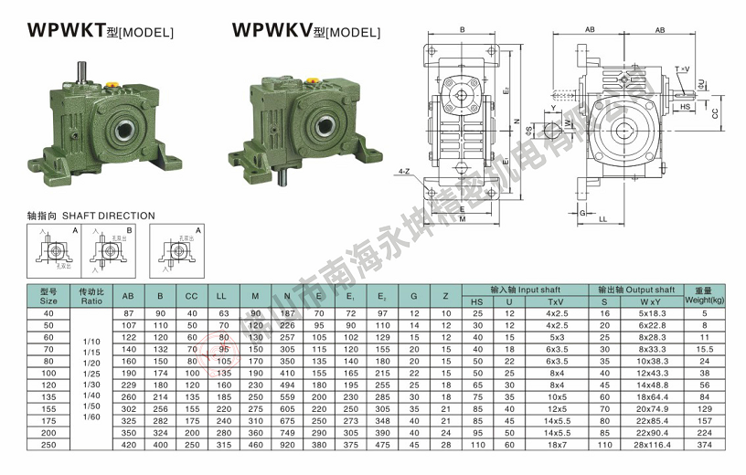 WPWKT減速機蝸輪蝸桿